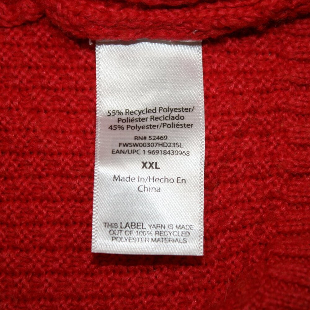 FREE ASSEMBLY Sweater Cable Knit Classic Crew Neck Winter Red Plus Size XXL - Picture 8 of 16